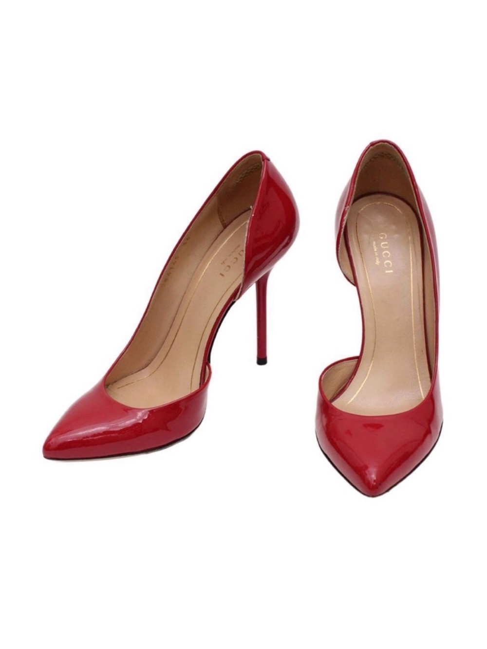 Gucci Red Patent Leather Pointed Toe D'orsay Pumps Size 36. 41/2” heel - Picture 4 of 4